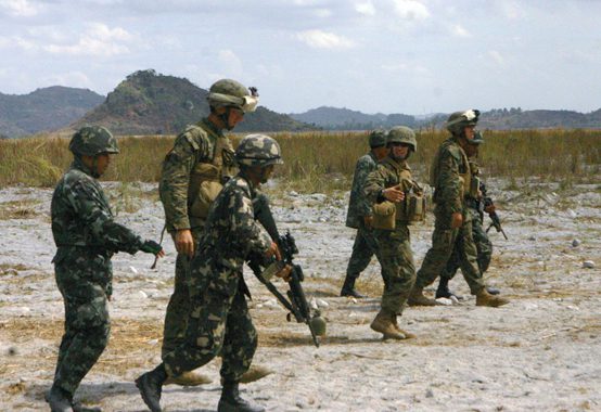 Philippines Marines and U.S. Marines participate in a joint training exercise (Official Marine Corps photo by Cpl. Michael A. Bianco)