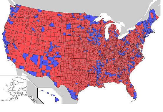 2004 Presidential Election Result by County/Parish. Wikimedia Commons.