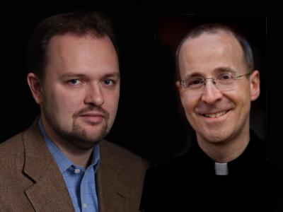 Ross Douthat and James Martin, SJ (Photo: America magazine)