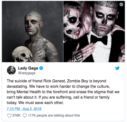 Image result for lady gaga tweet zombie boy