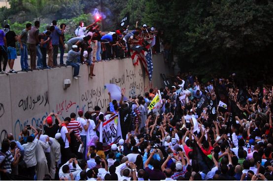Angry Egyptian Demonstrators Attack U.S. Embassy in Cairo