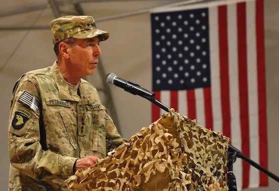 Mississippi Army National Guard soldiers re-enlist with Gen. David Petraeus on July 4th at Kandahar Airfield