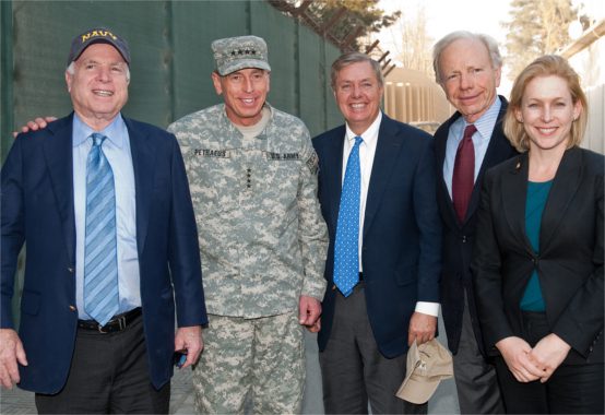 mccain petraeus graham lieberman gillibrand war party big