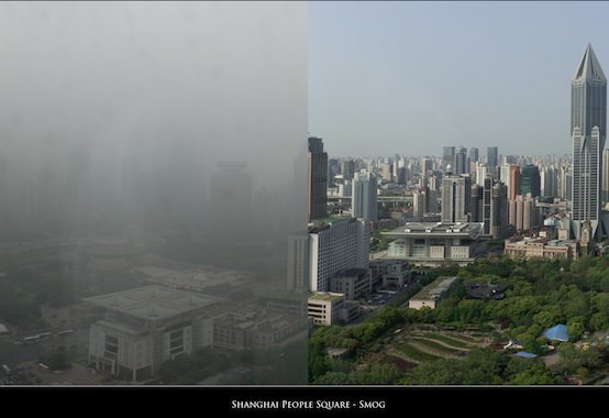 Shanghai People Square - Smog