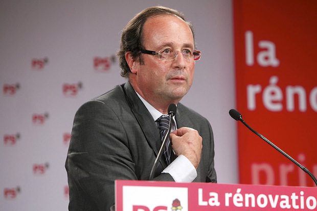 Francois Hollande sweats