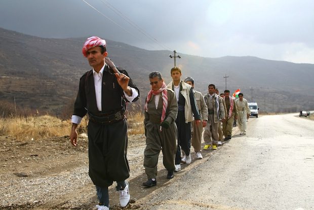 peshmerga in a row erbil iraq