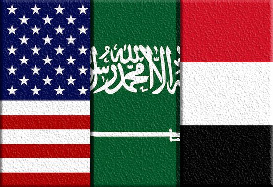 usa saudi arabia yemen flags