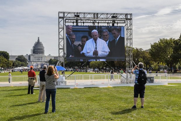 Pope Francis jumbotron