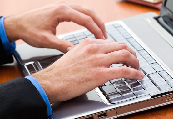 typing keyboard man hands