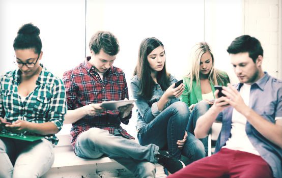 Millennials on phones