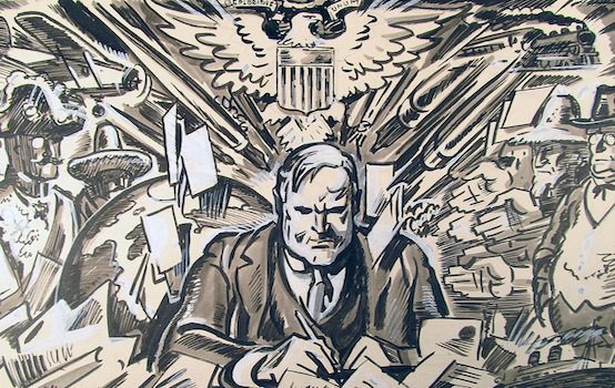 Herbert_Hoover_as_the_new_President,_March_17,_1929.by_Oscar_Cesare.original_drawing.01.detail