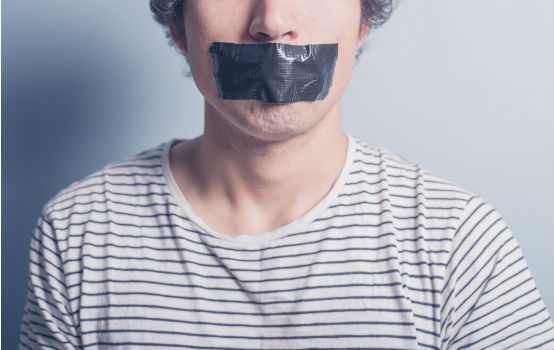 Censorship tape mouth