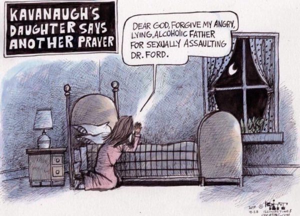 Image result for despicable cartoon kavanaugh prayer