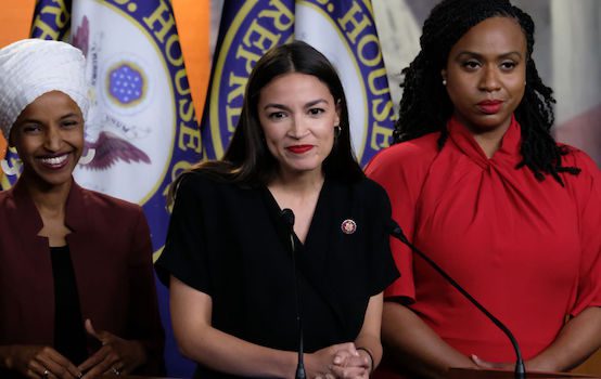 Congresswomen Ocasio-Cortez, Tlaib, Omar, And Pressley Hold News Conference After President Trump Attacks Them On Twitter