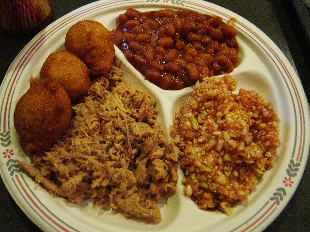 North_Carolina_barbecue_hushpuppies_baked_beans_red_cole_slaw
