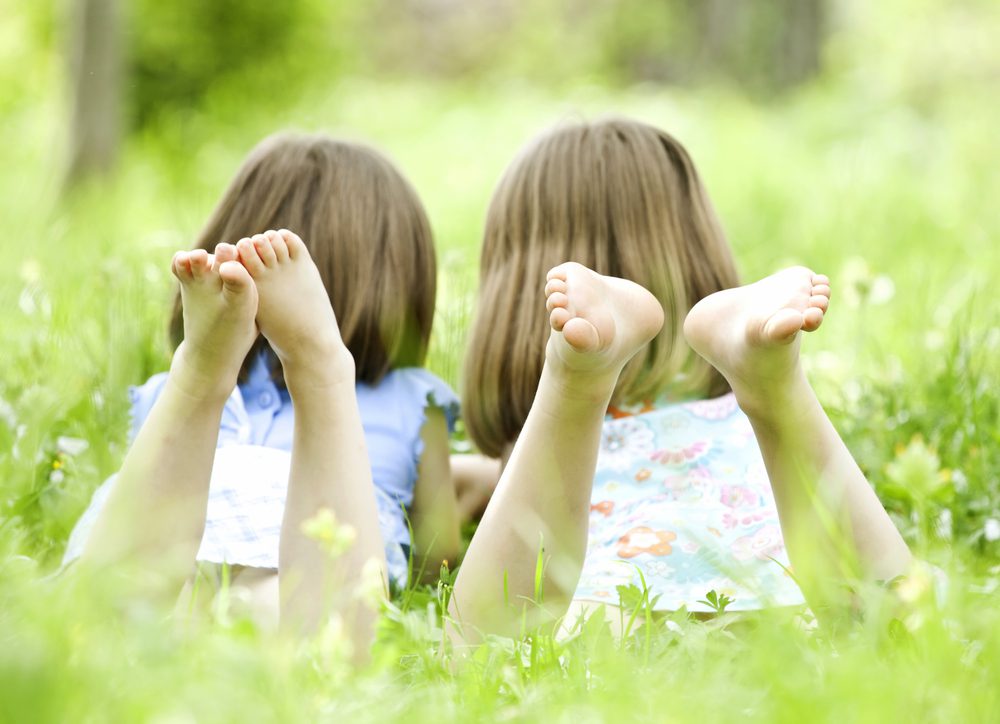 Children in grass