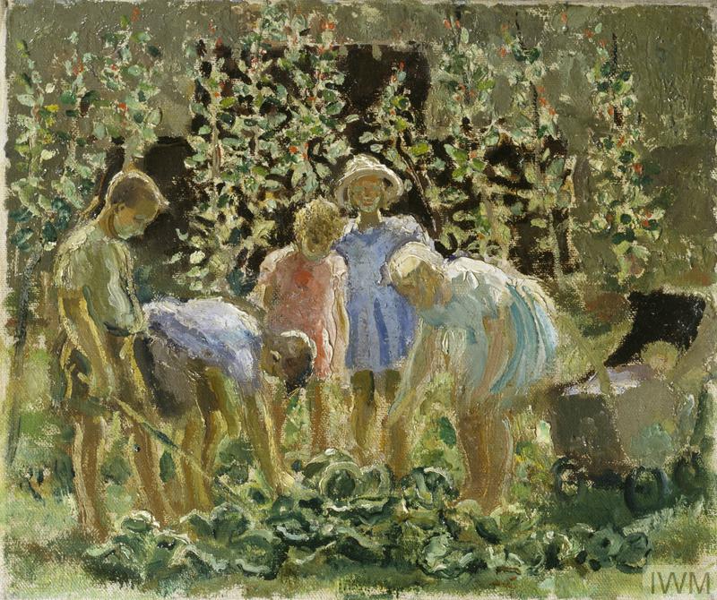 Evacuees_Growing_Cabbages_(Art.IWM_ART.LD_428)_(1940)
