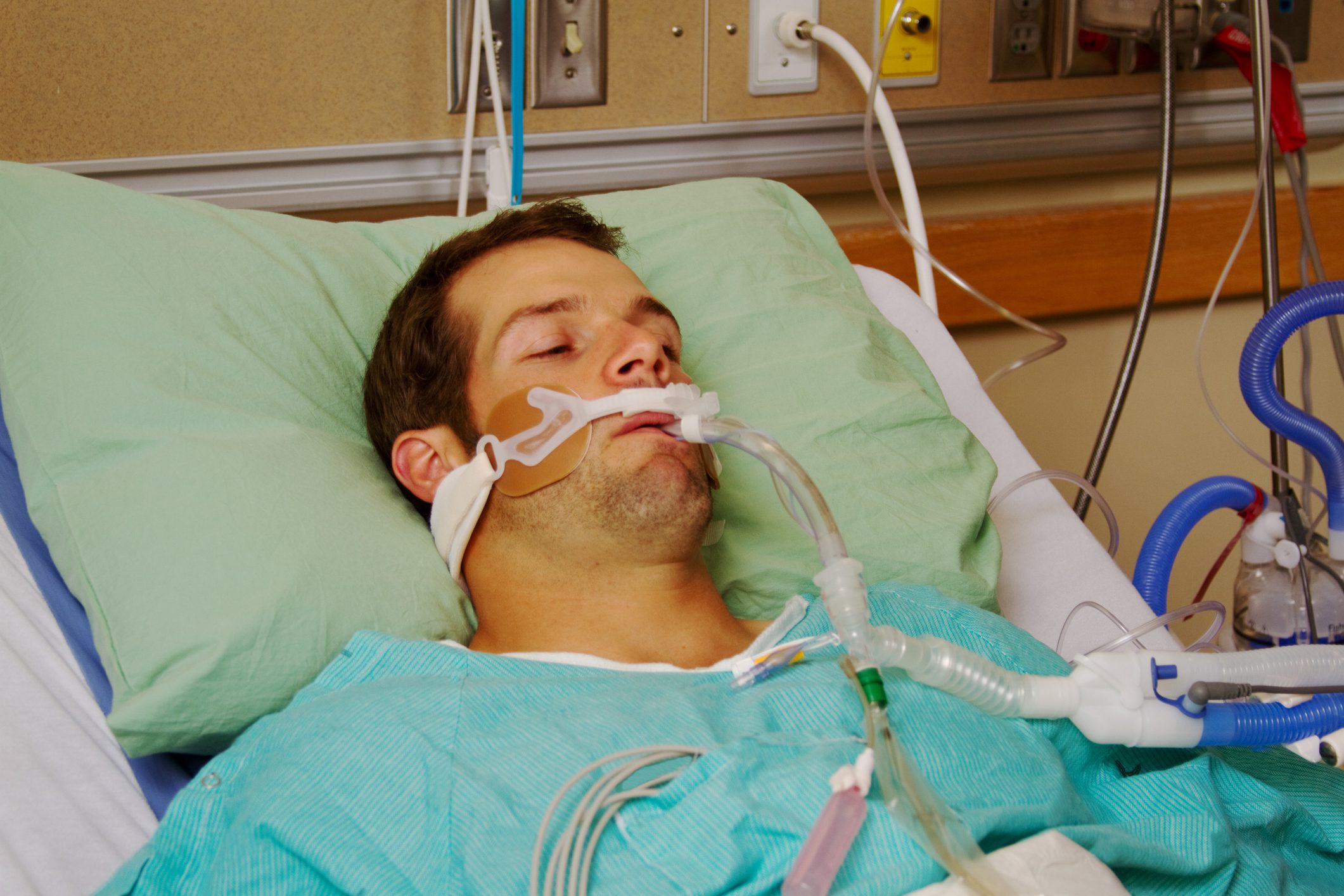 Patient on respirator