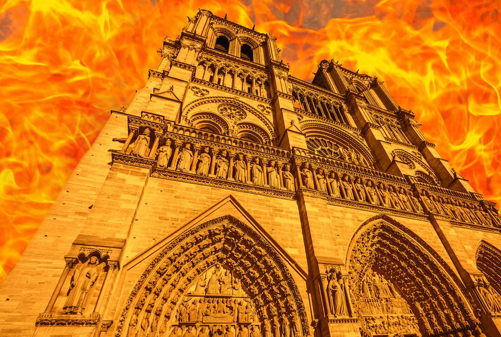 Paris Notre Dame on fire