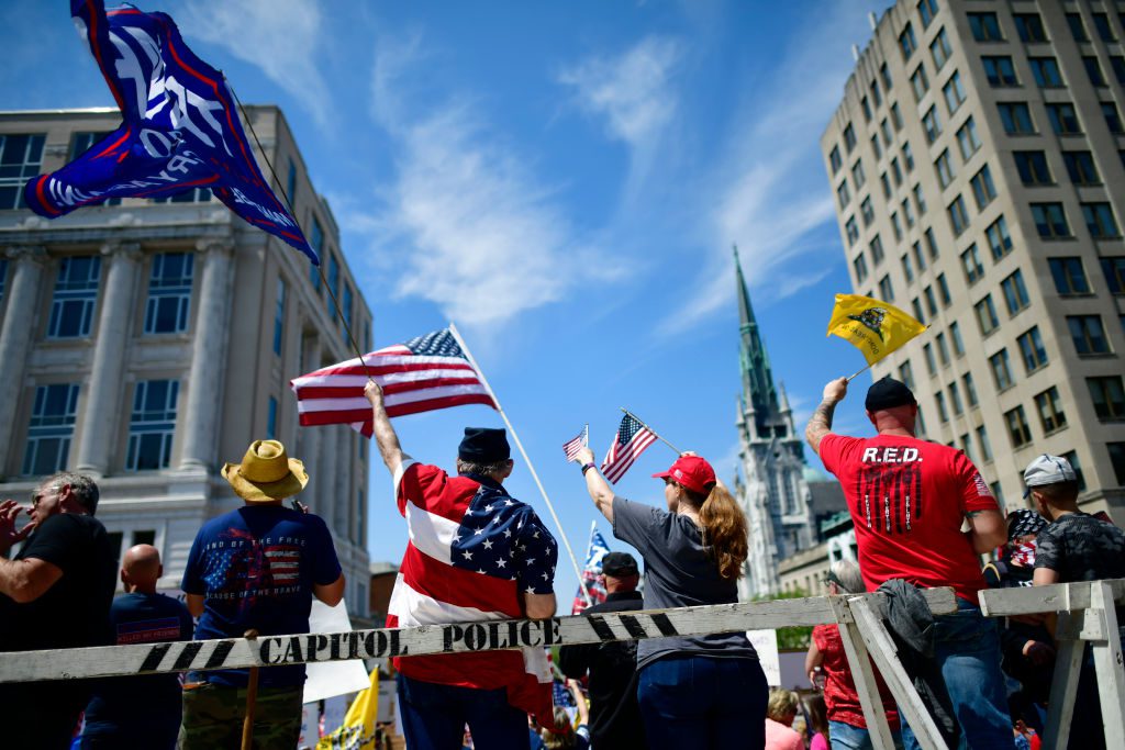 Rally Held At Pennsylvania State Capitol To Urge Governor To Open Up Lockdown Orders