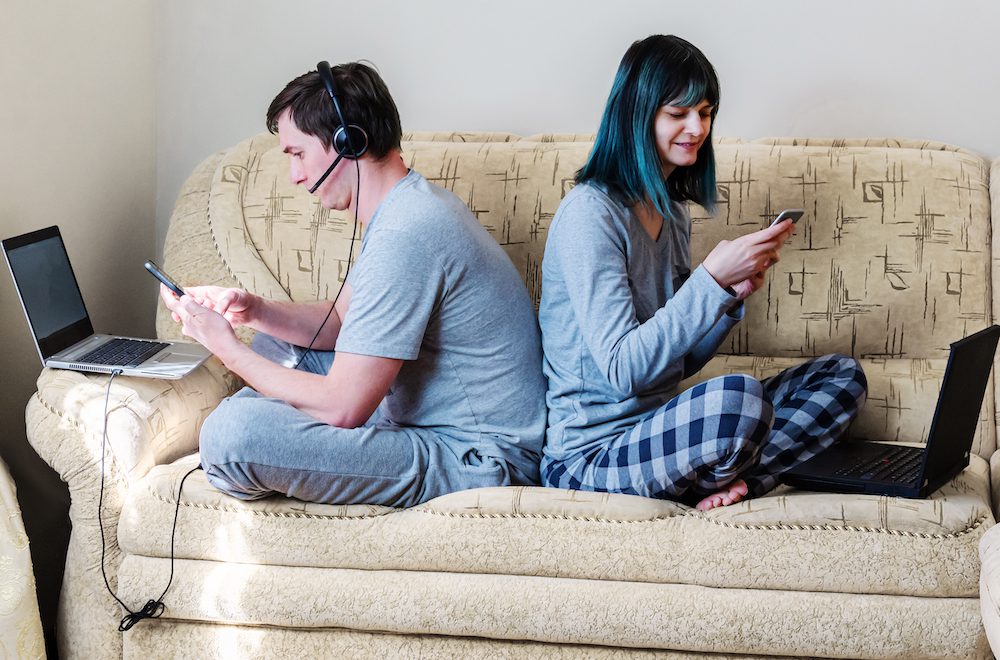couple on devices