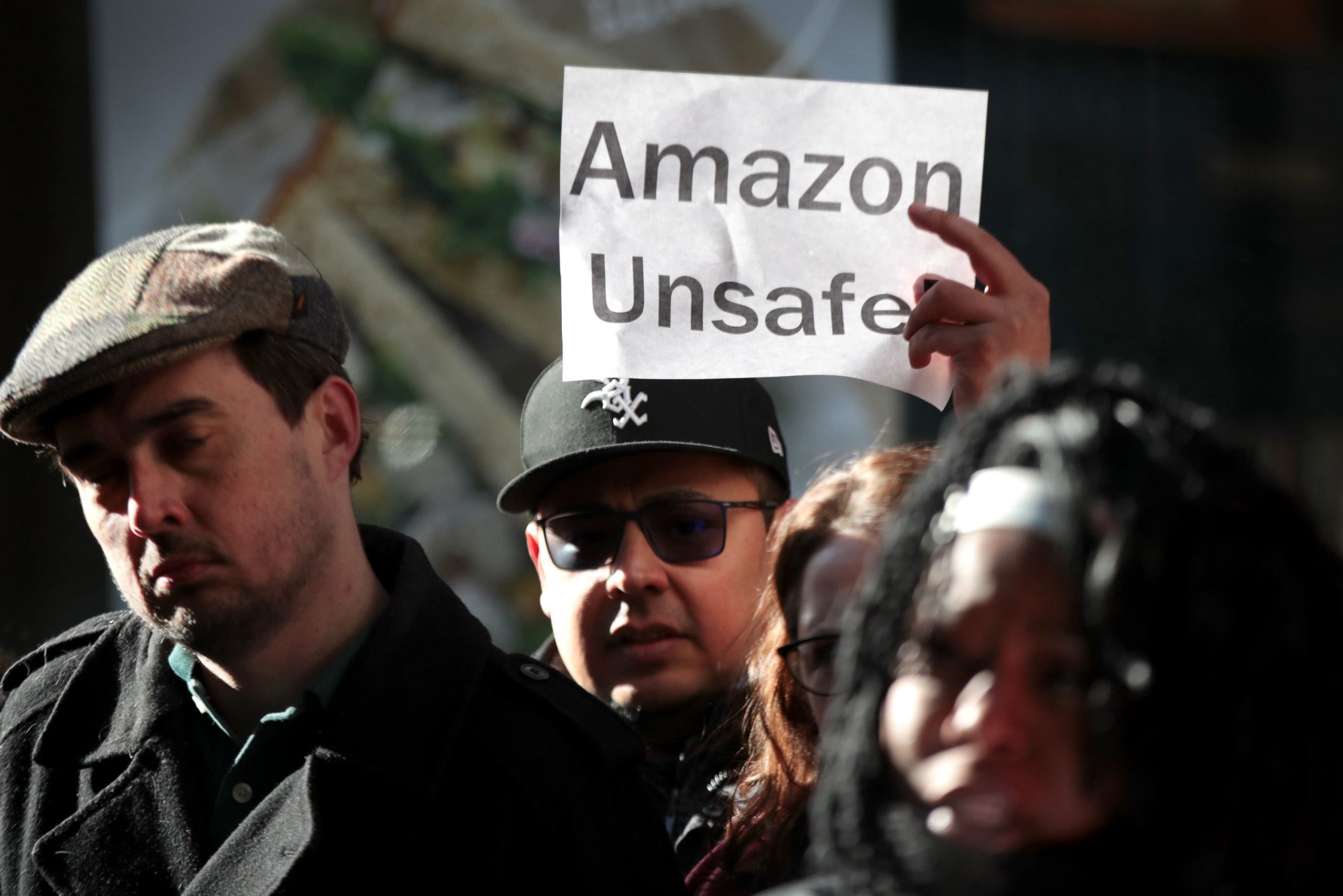 Warehouse Workers For Justice Hold Press Conference On Injury Rates At Chicago Area Amazon Warehouses