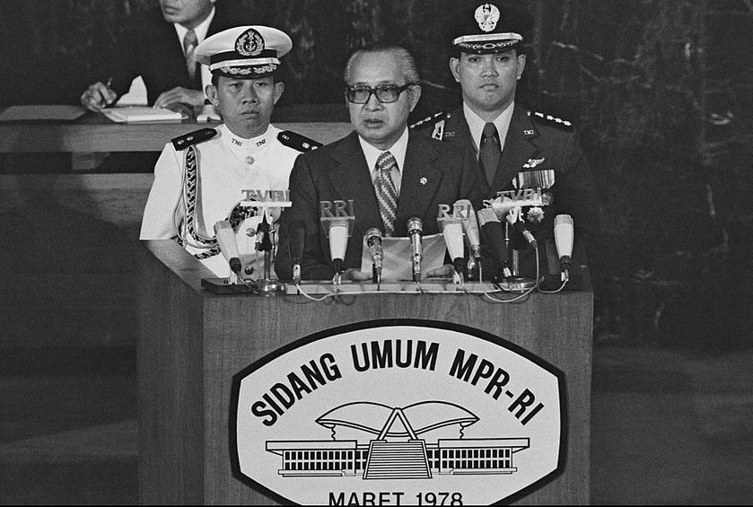Suharto, elected president in Jakarta, Indonesia on March 11, 1978.