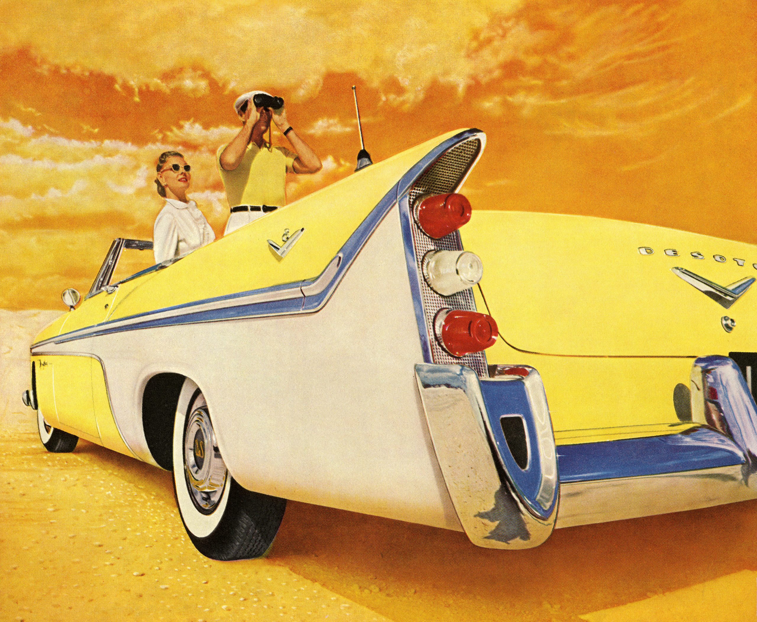 Couple In Yellow Convertible