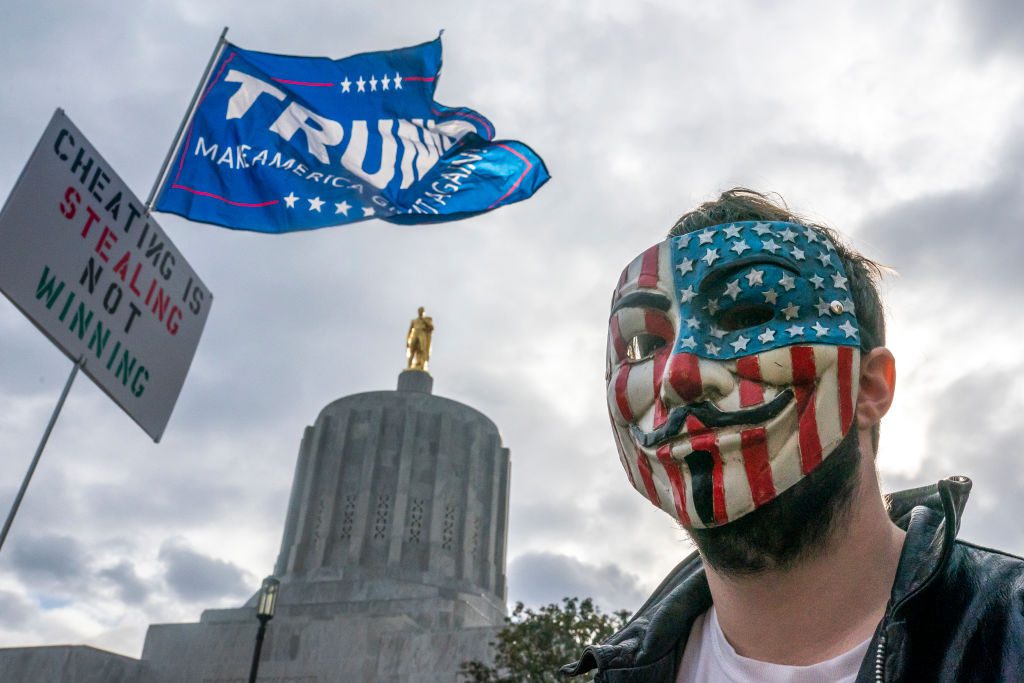 Pro-Trump "Stop The Steal" Rally Held At Oregon State Capitol