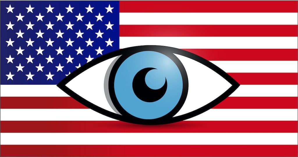 Usa under surveillance illustration design
