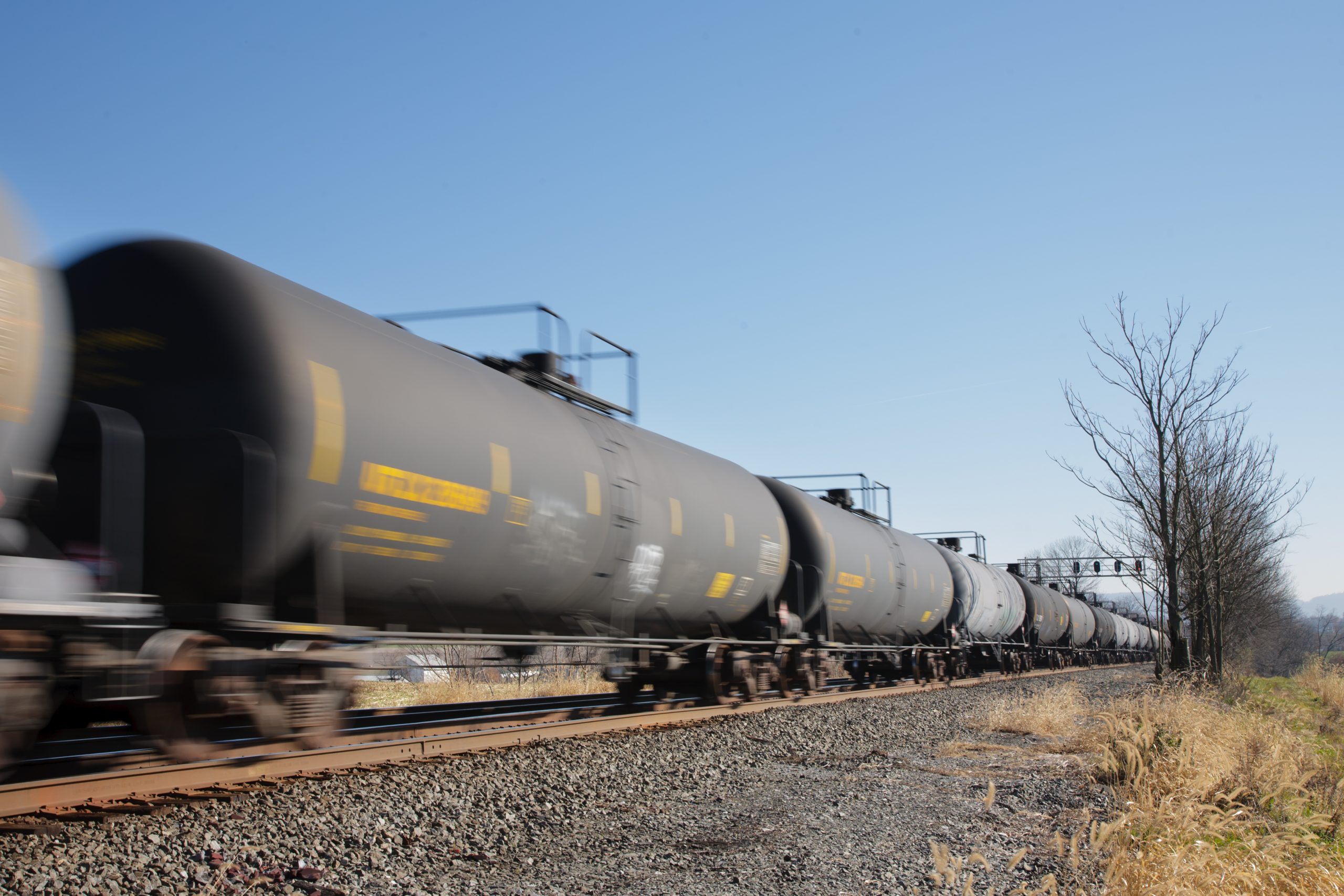 Train,Of,Oil,Tank,Cars,On,Railroad