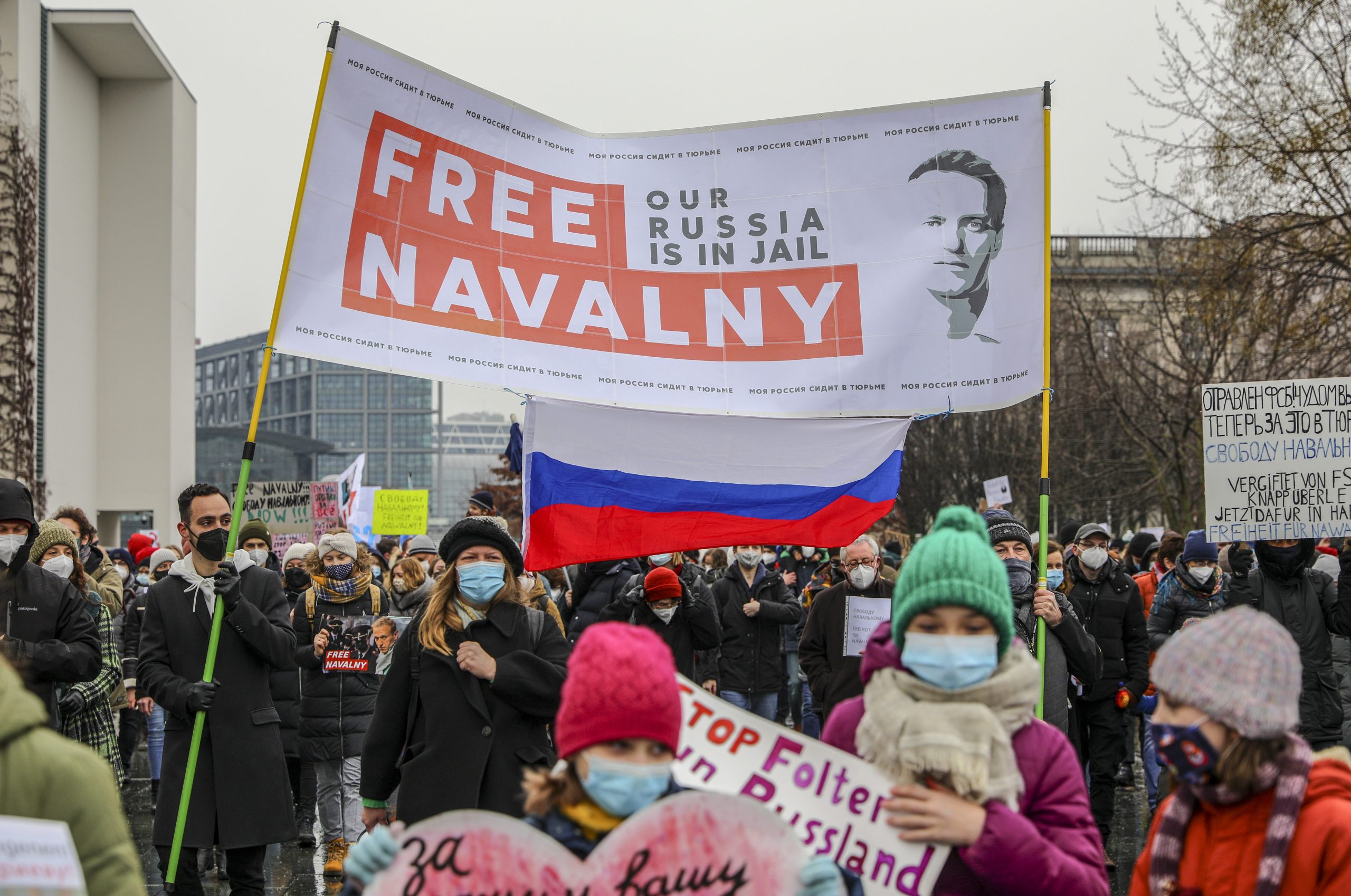 Supporters Of Alexei Navalny Gather In Berlin, Demand His Release From Russian Prison