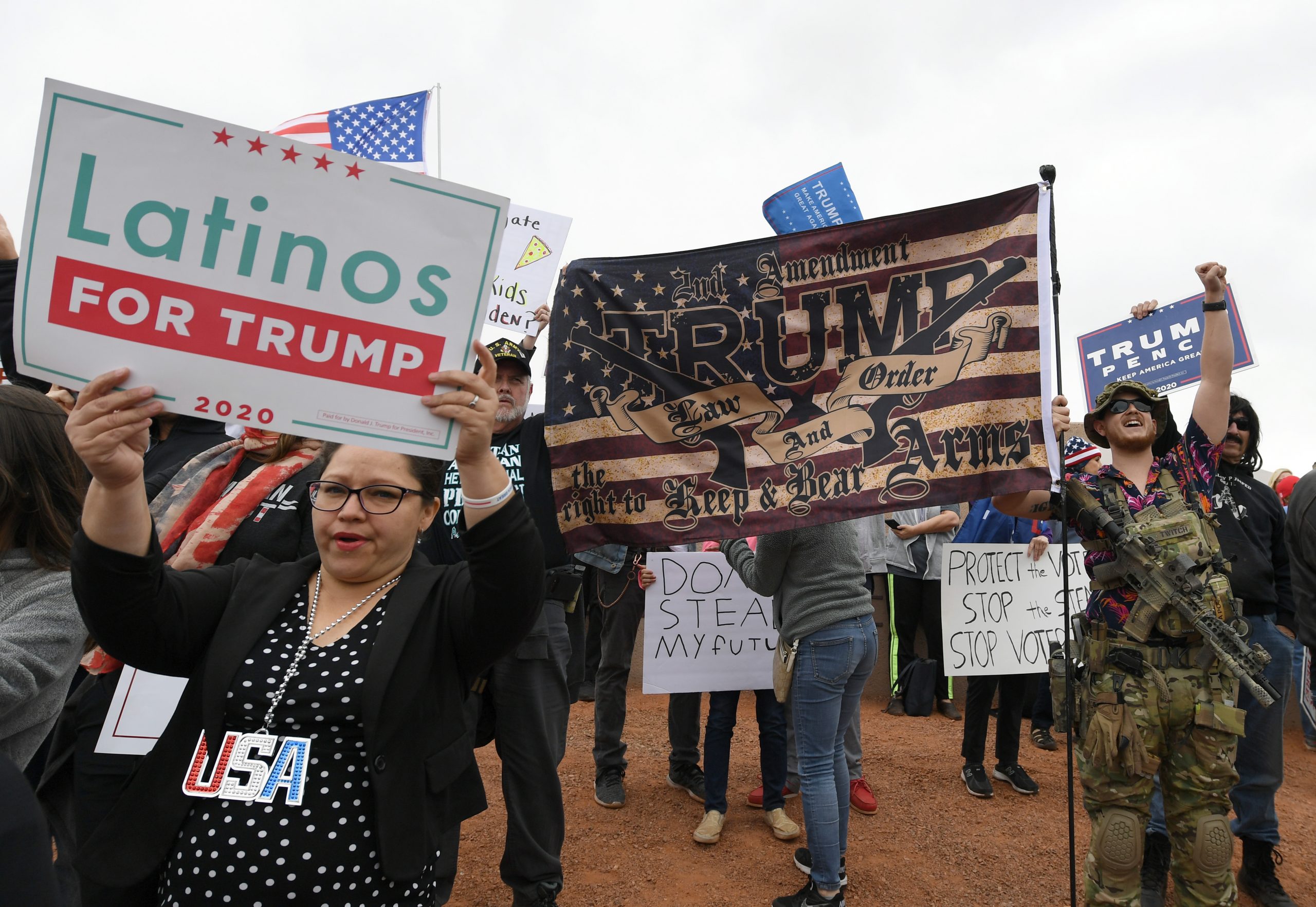 Protesters Gather In Nevada As Ballots Continue To Be Processed