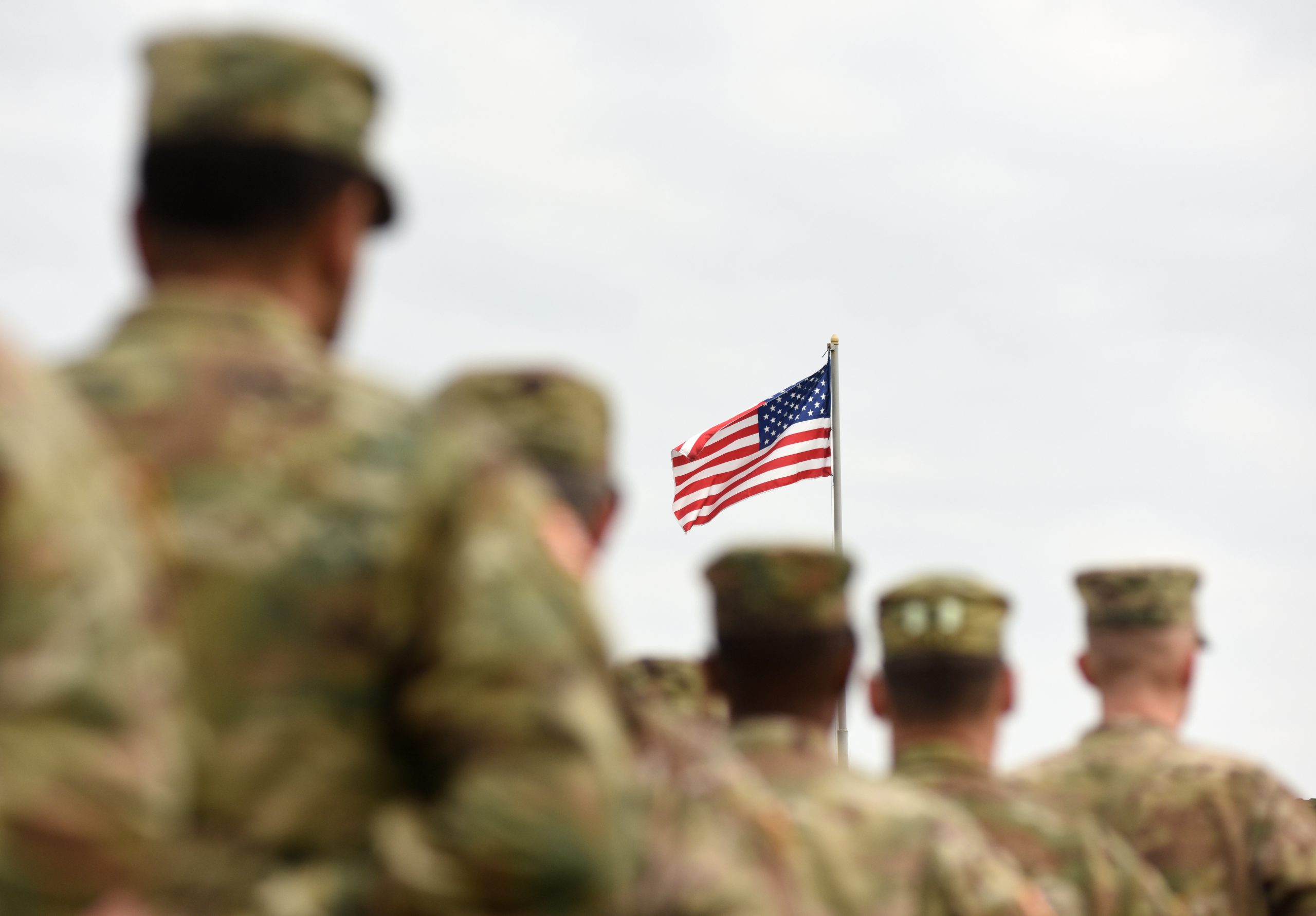 American,Soldiers,And,Us,Flag.,Us,Troops