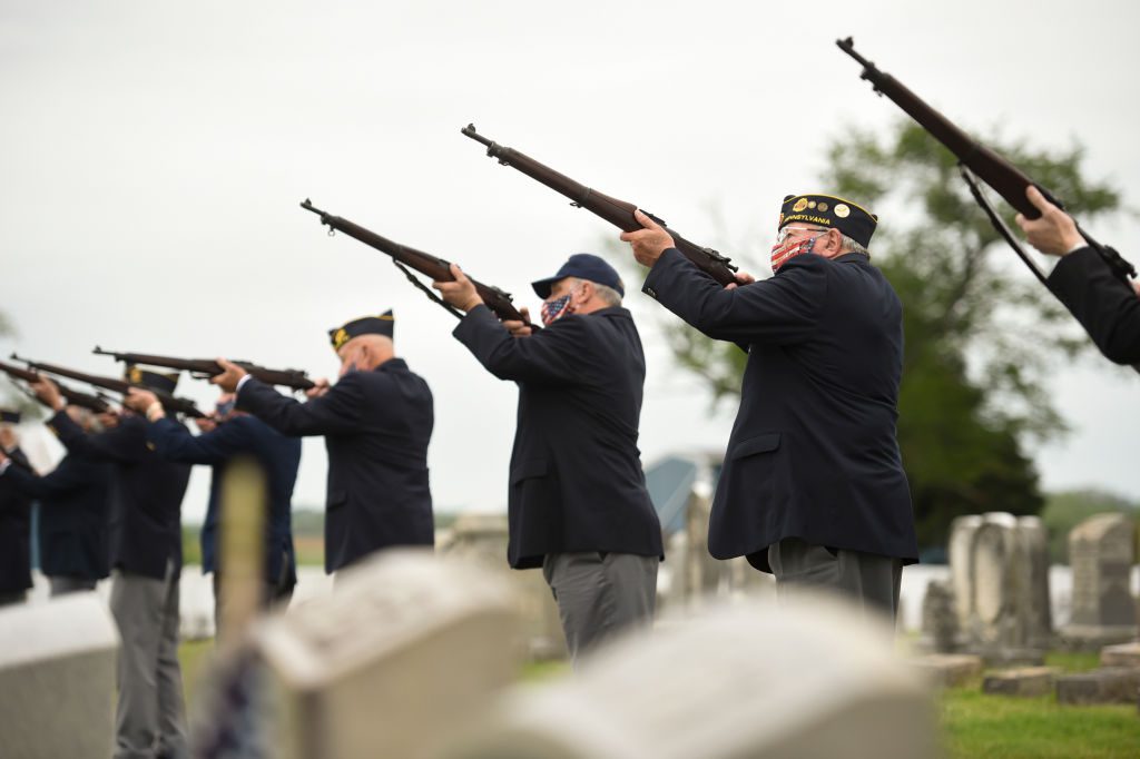 Oley American Legion Does a 21 Gun Salute in Cemeteries To Honor Veterans Before Memorial Day During the Coronavirus Pandemic