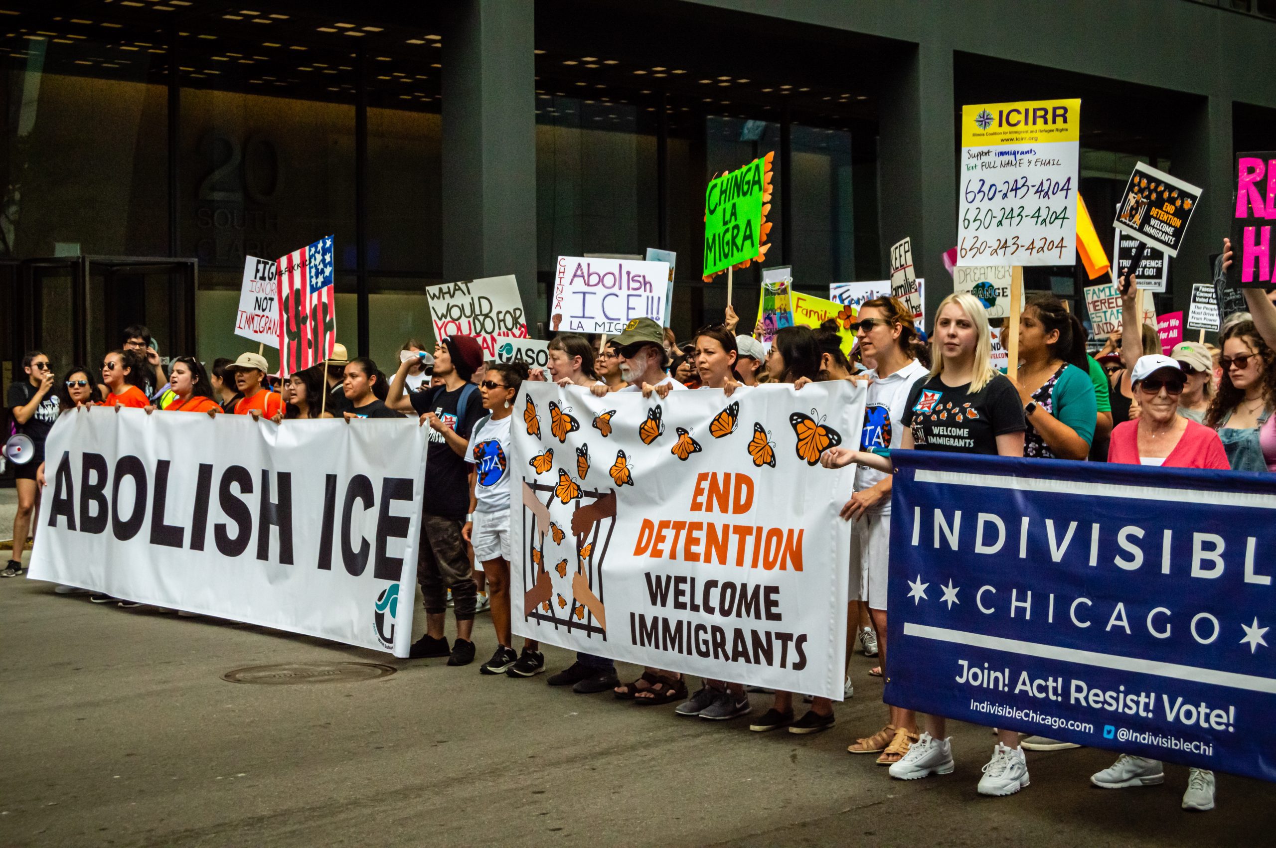 Downtown,,Chicago-july,13,,2019:,Protest,Against,Ice,And,Customs,And