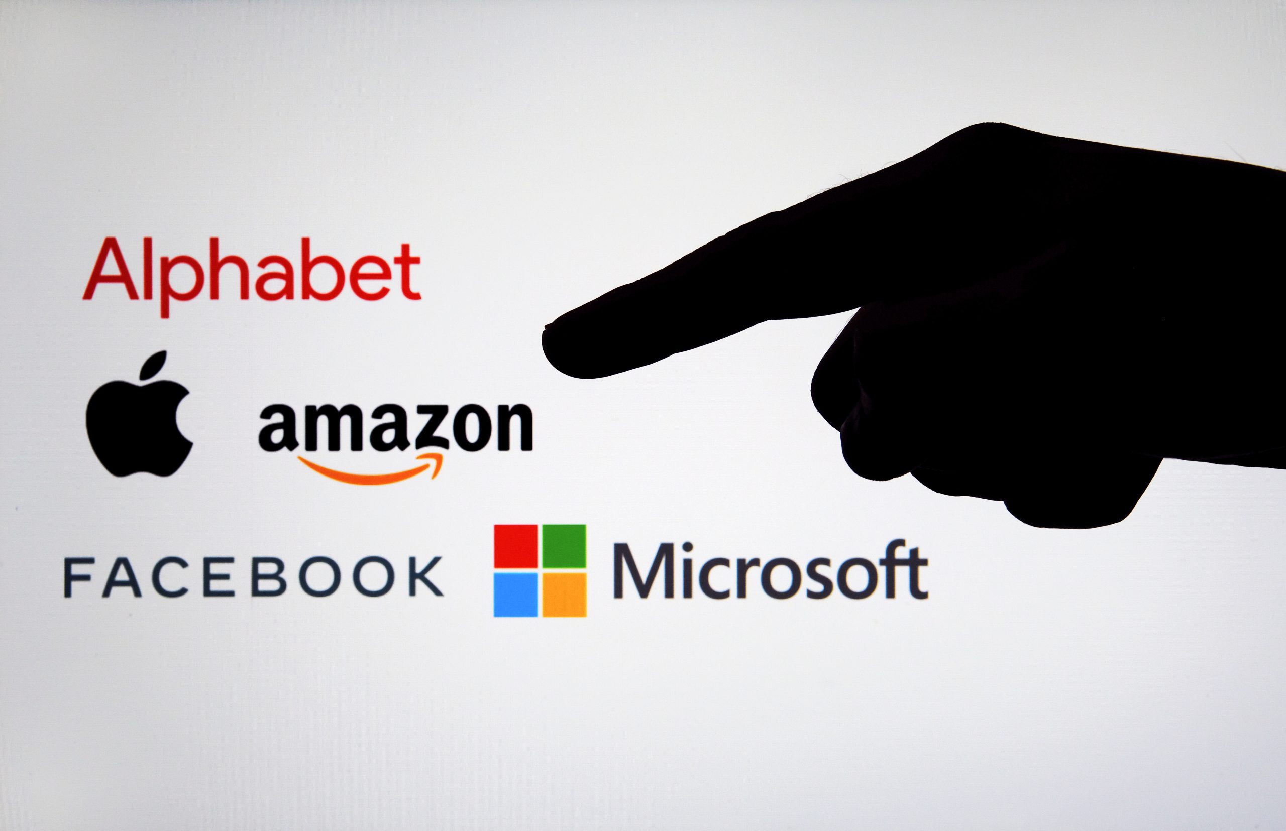 Big,Tech,Company,Logos:,Alphabet,,Amazon,,Apple,,Facebook,And,Microsoft