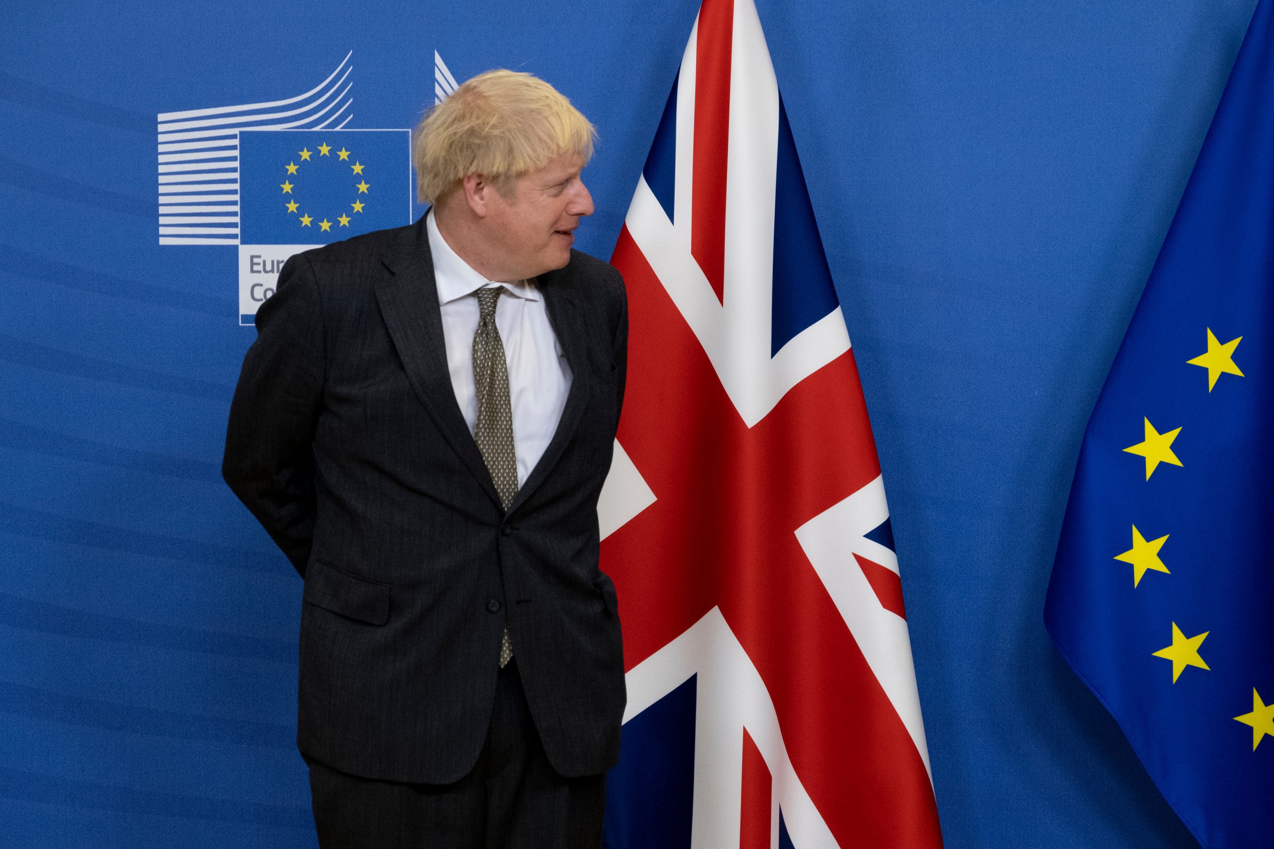 Britain's,Prime,Minister,Boris,Johnson,Is,Welcomed,By,European,Commission