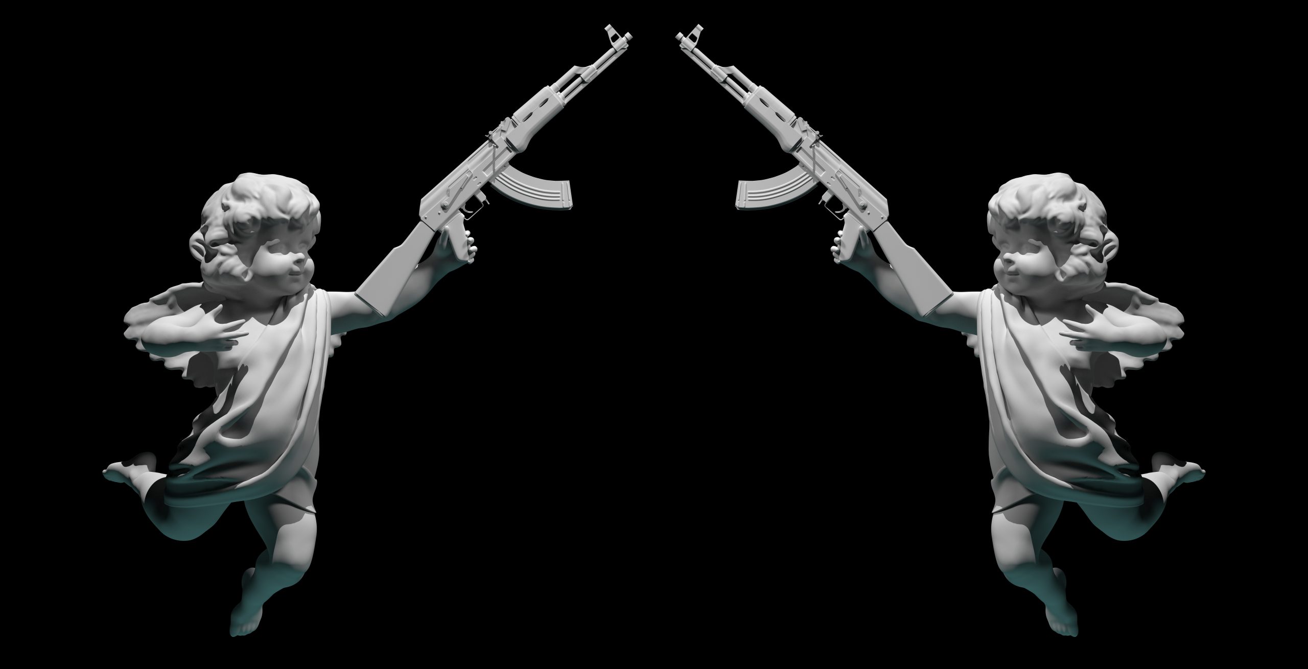 Cupid,Angel,For,Valentines,Day,With,Gun,3d,Render