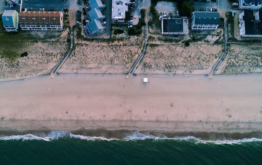 An,Aerial,Drone,View,Of,Dewey,Beach,,A,Popular,Vacation