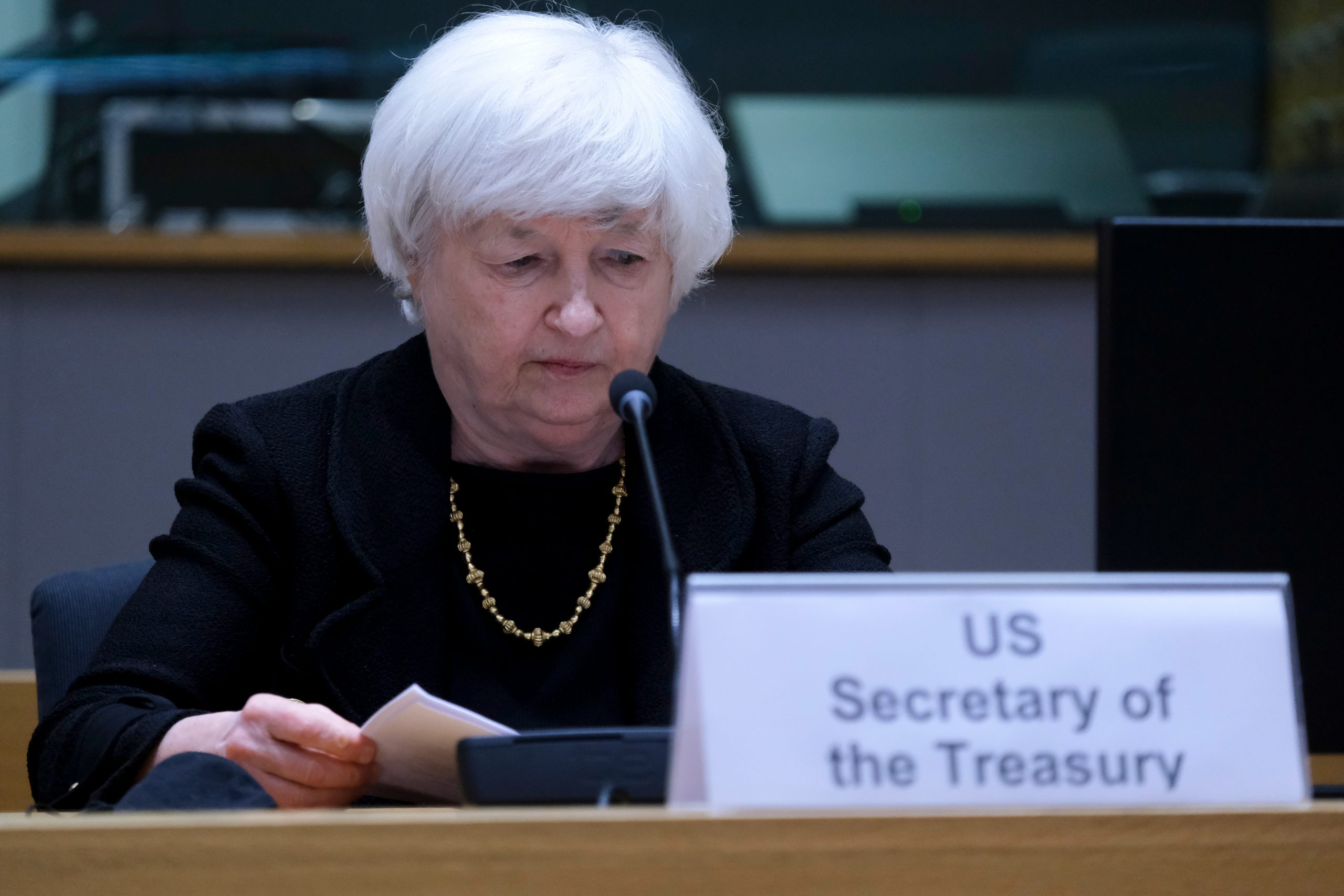 Us,Treasury,Secretary,Janet,Yellen,Arrives,To,Attends,During,A