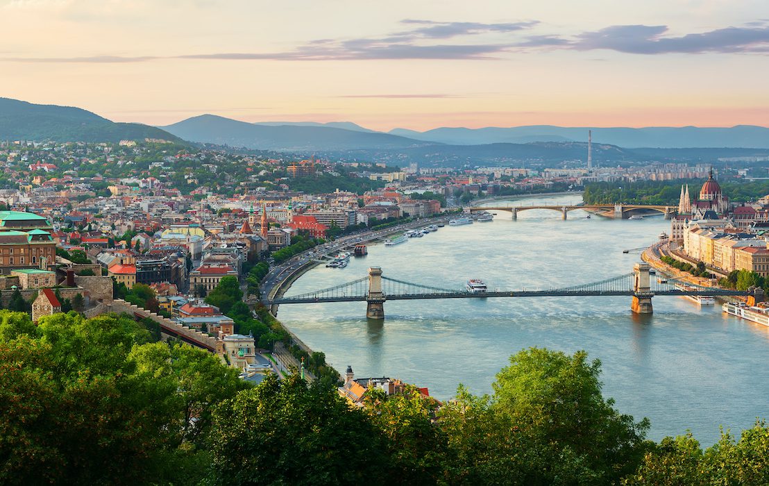 Panoramic,View,From,Above,On,Landmarks,Of,Budapest,At,Summer