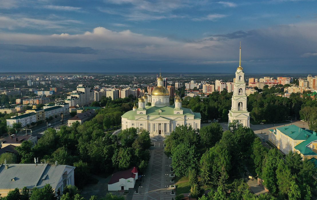 Cathedral,In,Penza,In,Russia.,Dome,Of,The,Cathedral,On