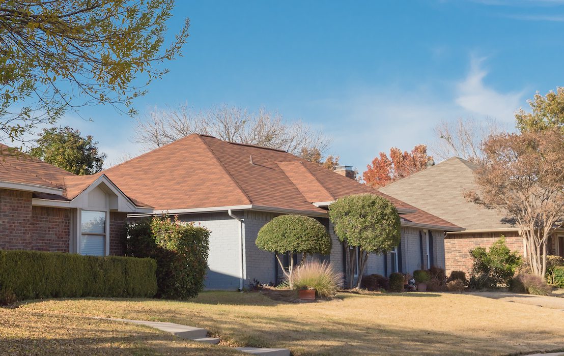 Panorama,View,Typical,Bungalow,Style,House,In,Dallas,,Texas,Suburbs