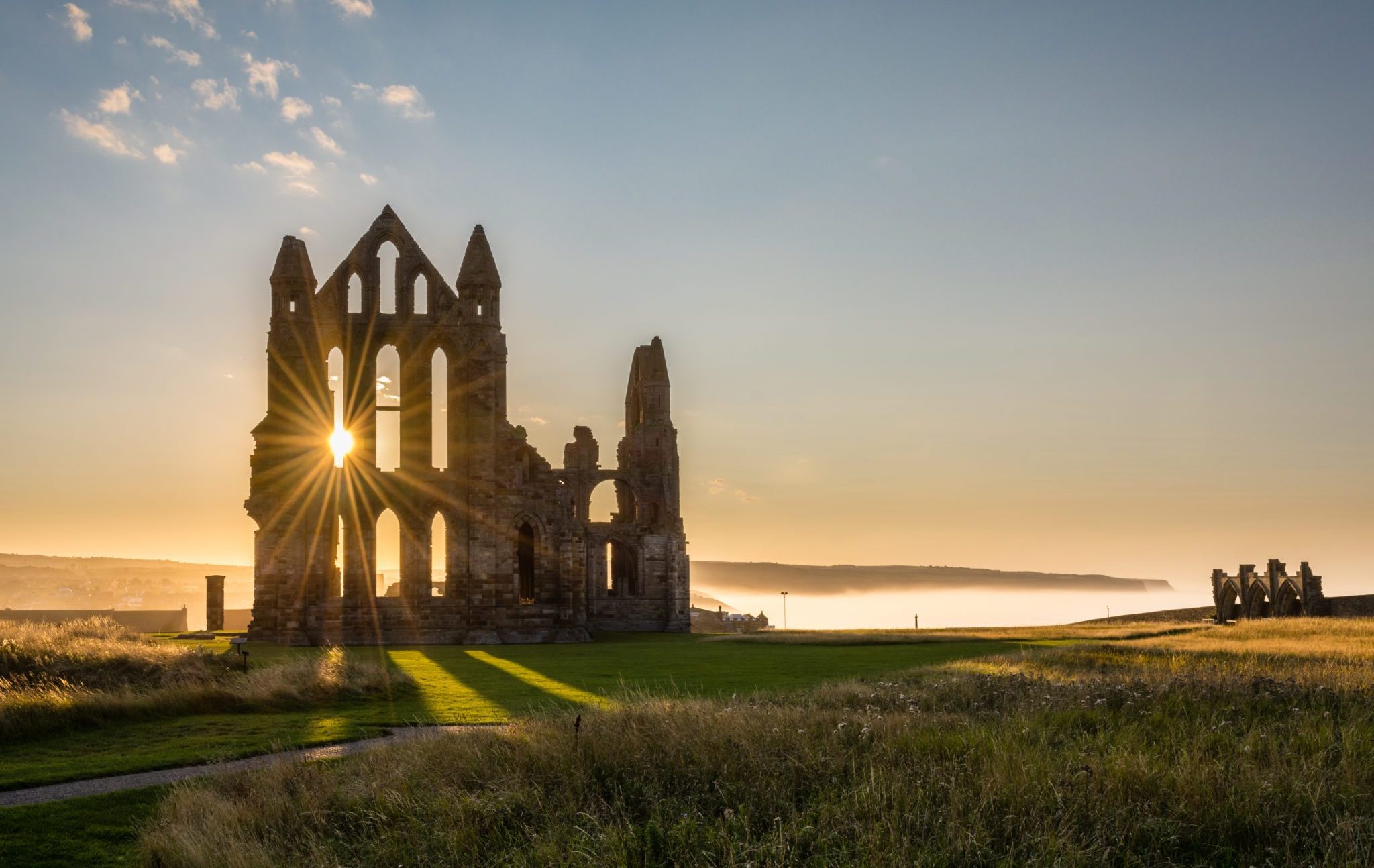 Sun,Star,On,Whitby,Abbey,/,The,Gothic,Ruins,Of