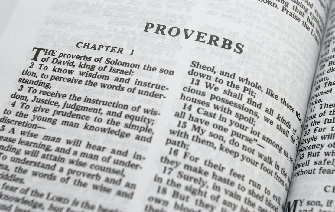 Bible,Close-up,On,Proverbs,With,Shallow,Dof