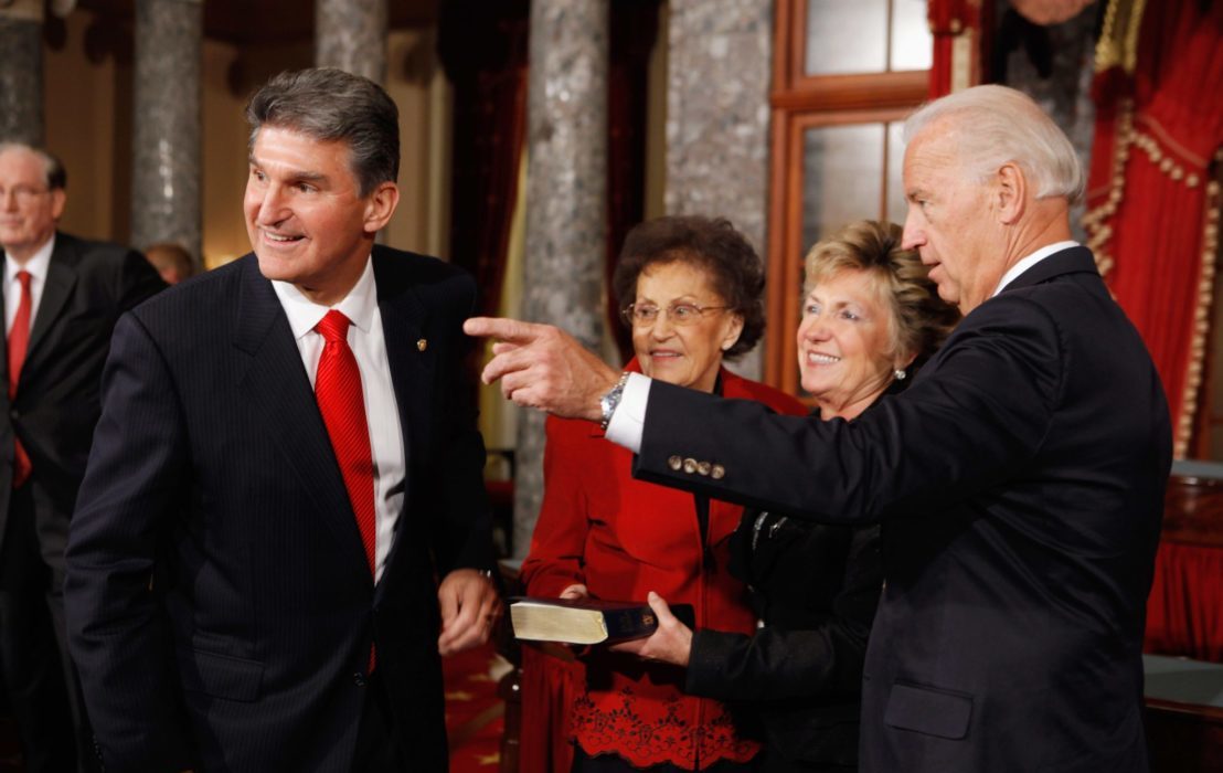 Biden Holds Ceremonial Swearing In Of New Dem. Senators Coons And Manchin