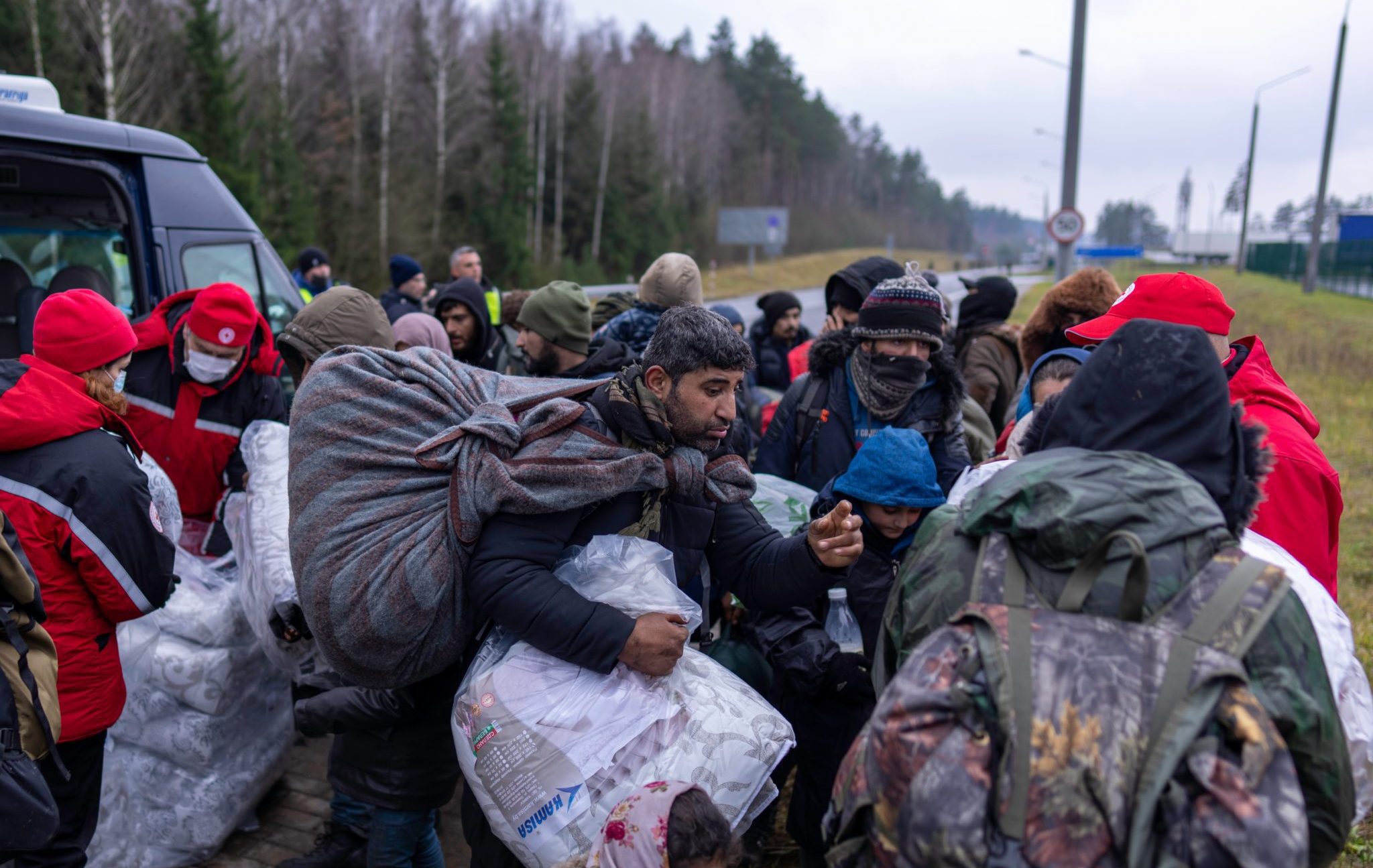 Grodno,,Belarus,-,November,19,,2021:,Migrants,Gathered,Inside,A
