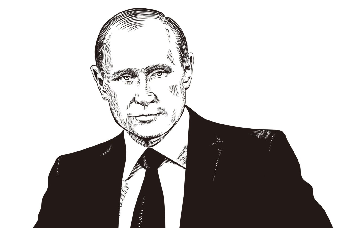 Путин на белом фоне