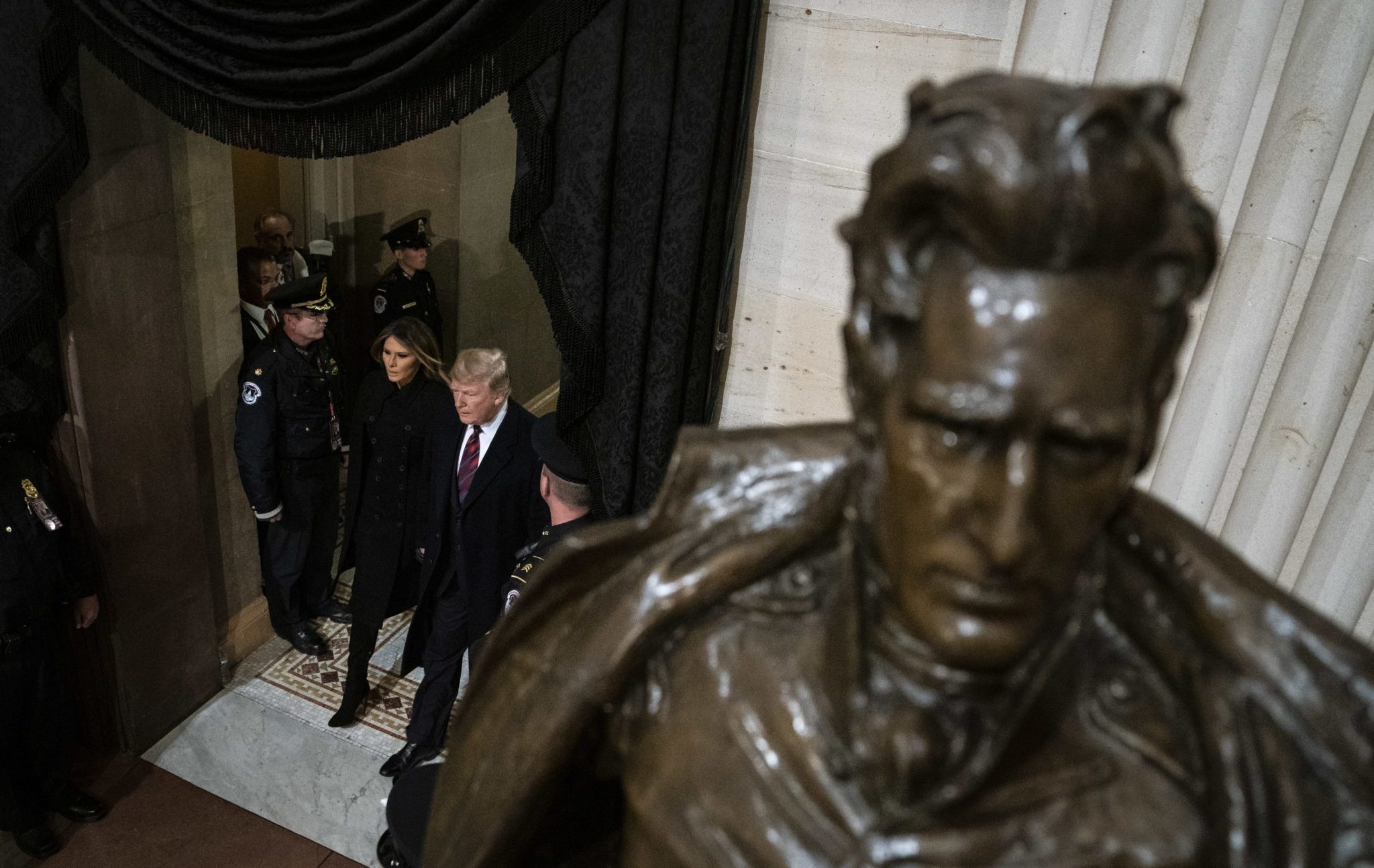 Former President George H.W. Bush lies in State at the U.S. Capitol Rotunda